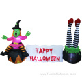 Halloween inflatable Witch with Halloween Scene Decorations